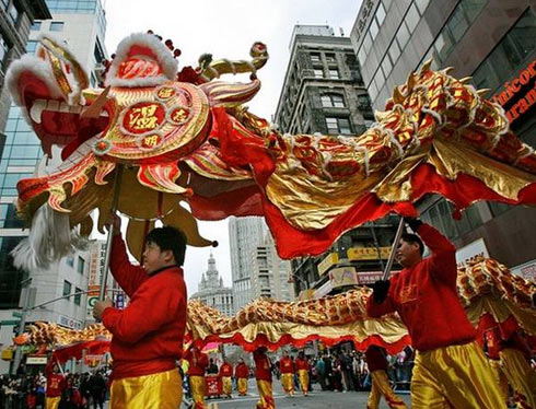 Празднование китайского нового года в Гонконге