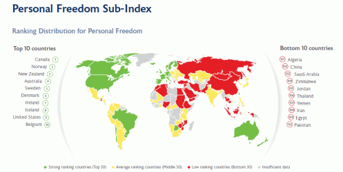 Самые лучшие страны. Личная свобода граждан