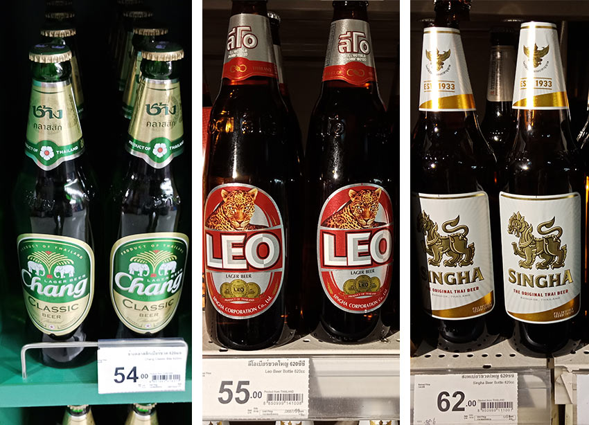 Цены на бутылочное пиво в Таиланде