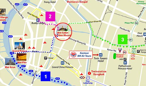 Бангкок: как доехать в Храм Ват Сакет