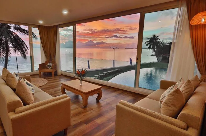 Вечерний вид из номера отеля Vannee Golden Sands на Пангане