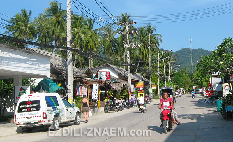 улица в деревне Тонсала на острове Панган