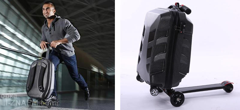 чемодан-самокат скорее забавный гаджет, чем полезный