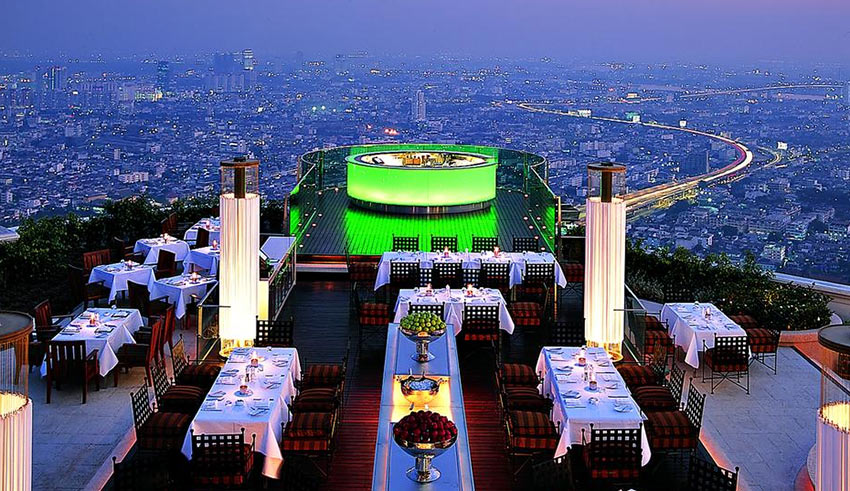 панорама Бангкока с крыши отеля "Лебуа"