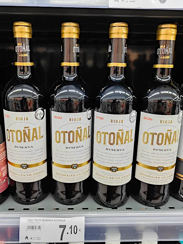 Цены на вино "Otonal", Испания