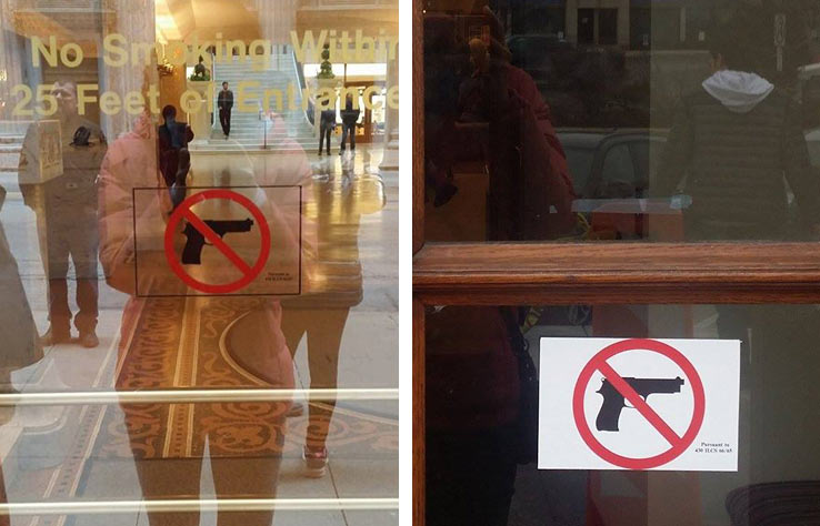 Знак "Вход с оружием запрещен", Чикаго, США