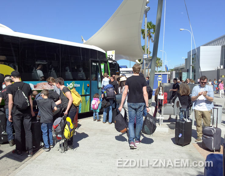 Автобус 32 из Южного аэропорта Тенерифе до Санта-Круз