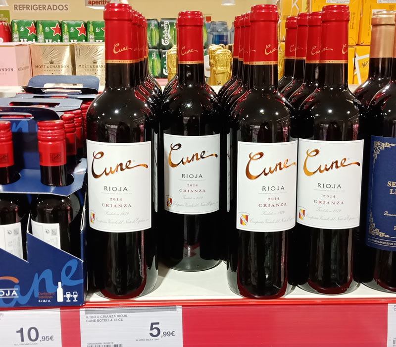 Цена на испанское красное вино Риоха "Cune", 2014, Grianza, Испания 