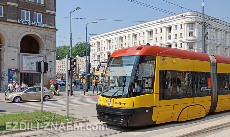 современные трамваи в Варшаве