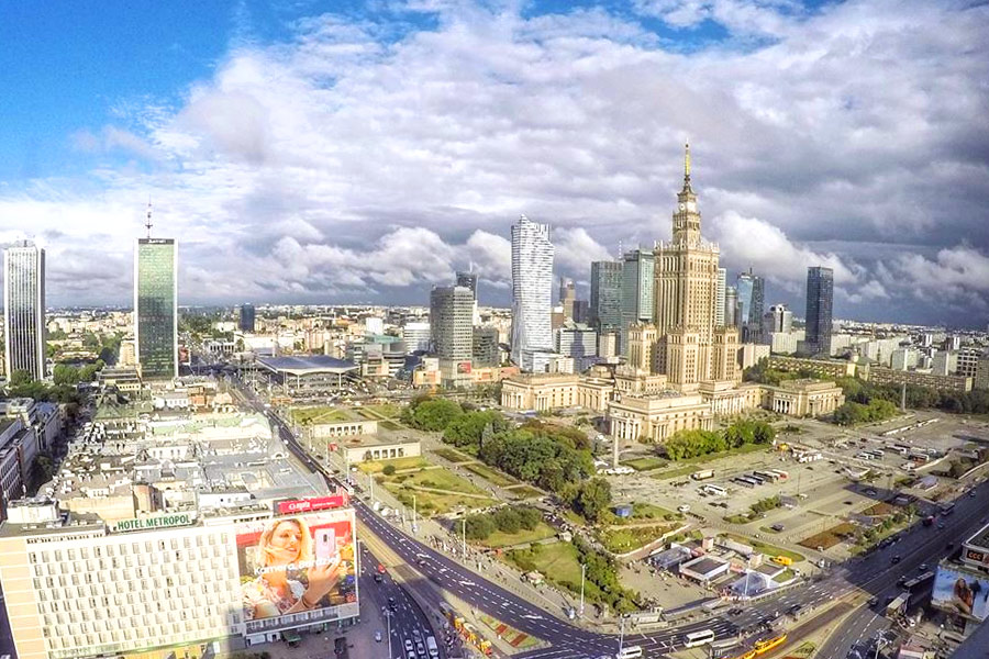 Вид на Варшаву из отеля "Novotel Warszawa Centrum"