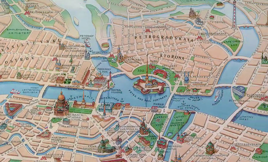 Центр Петербурга на карте