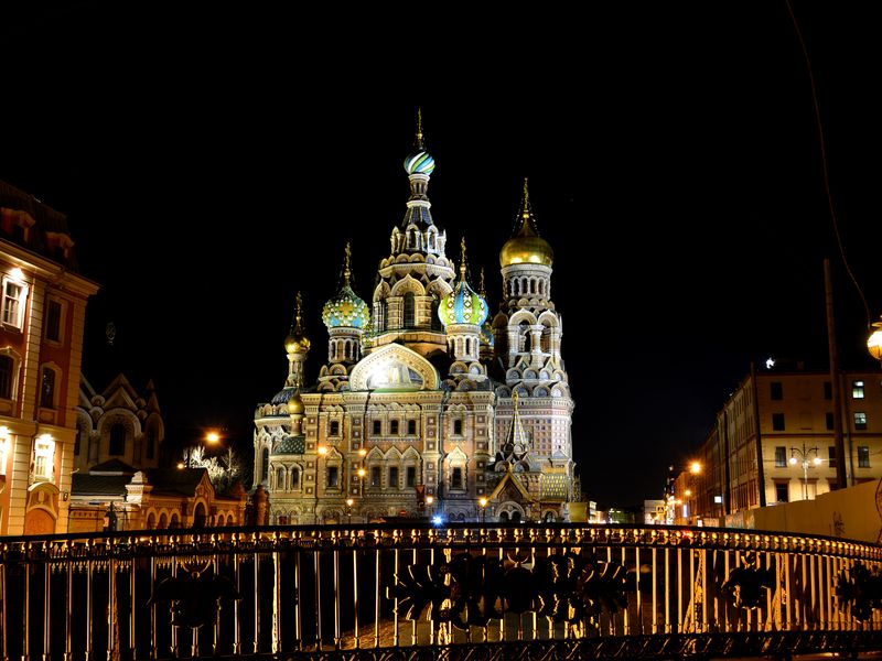 Ночной Петербург, храм Спас на Крови