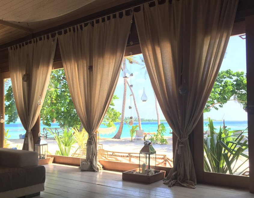 Вид из номера отеля Samura, Мальдивы. Без звезд. Частный пляж