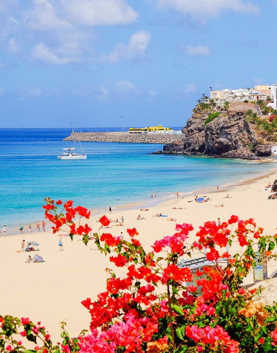 Пляж с Голубым флагом в Испании. Фуэртевентура, пляж Morro Jable