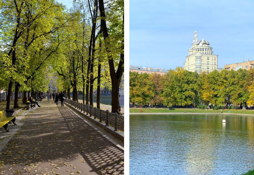 Парк Патриарших прудов в Москве