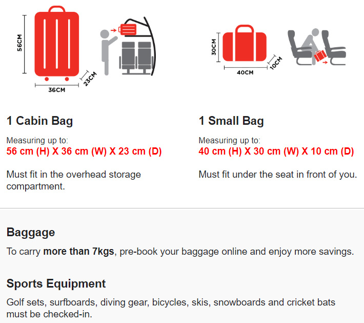 Провоз багажа в AirAsia, нормы и правила