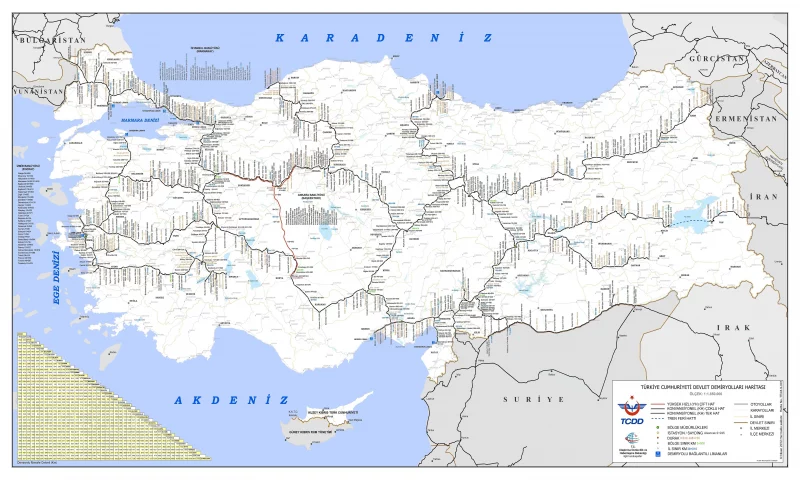 Поезда в Турции, маршруты