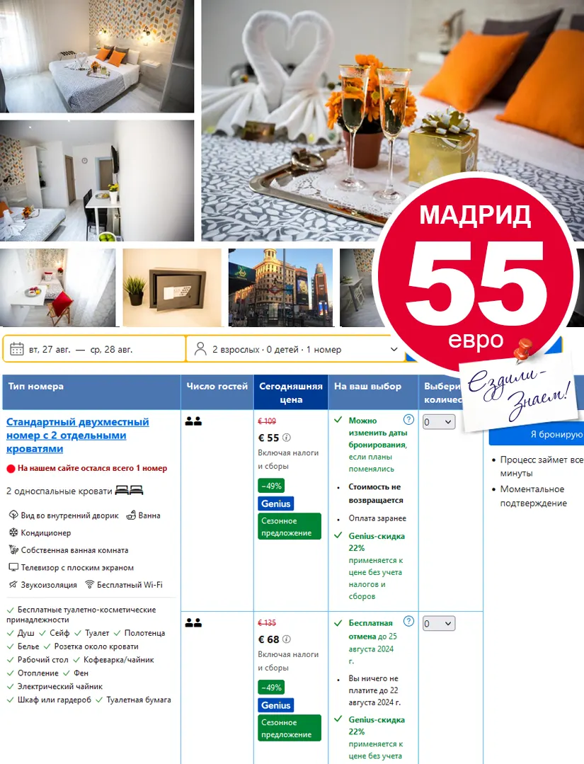 Советы туристам, как недорого забронировать отель в Мадриде