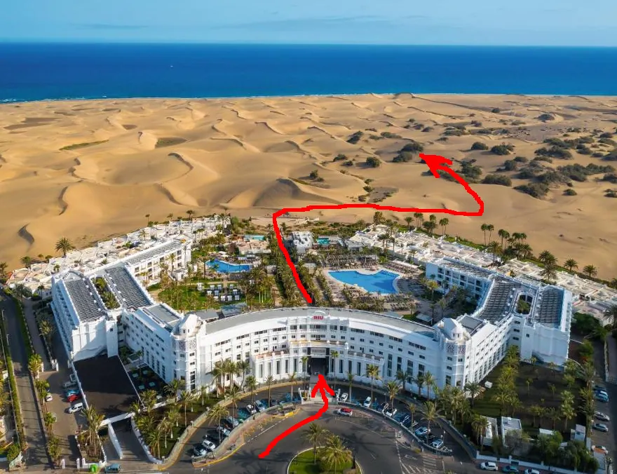 Как добраться в дюны Маспаломас через отель