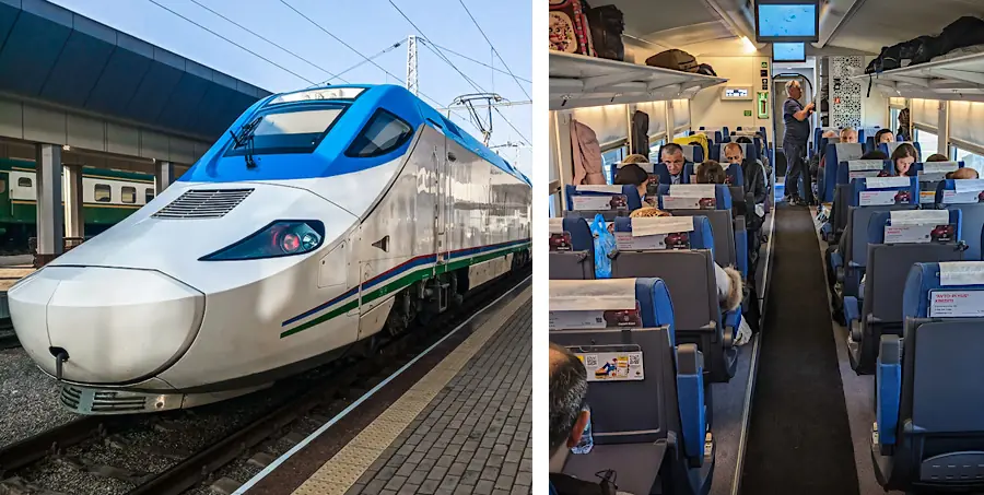 Скоростной поезд Афросиаб из Ташкента