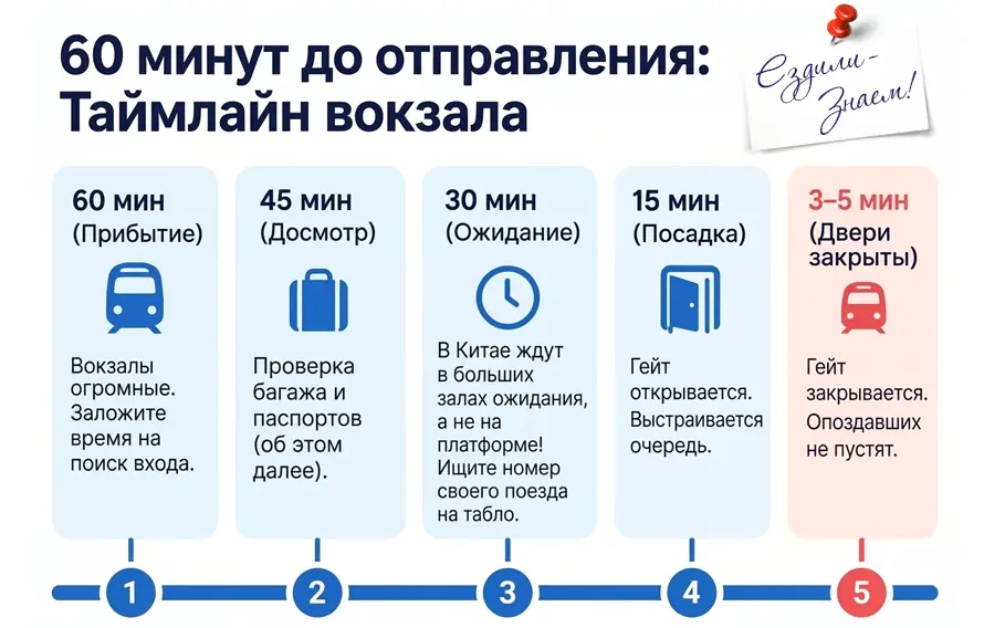 Чтобы успеть на поезд в Китае, надо правильно рассчитать время