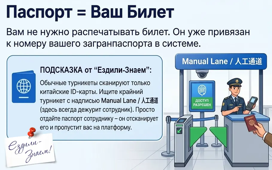 Билет на поезд в Китае распечатывать не надо