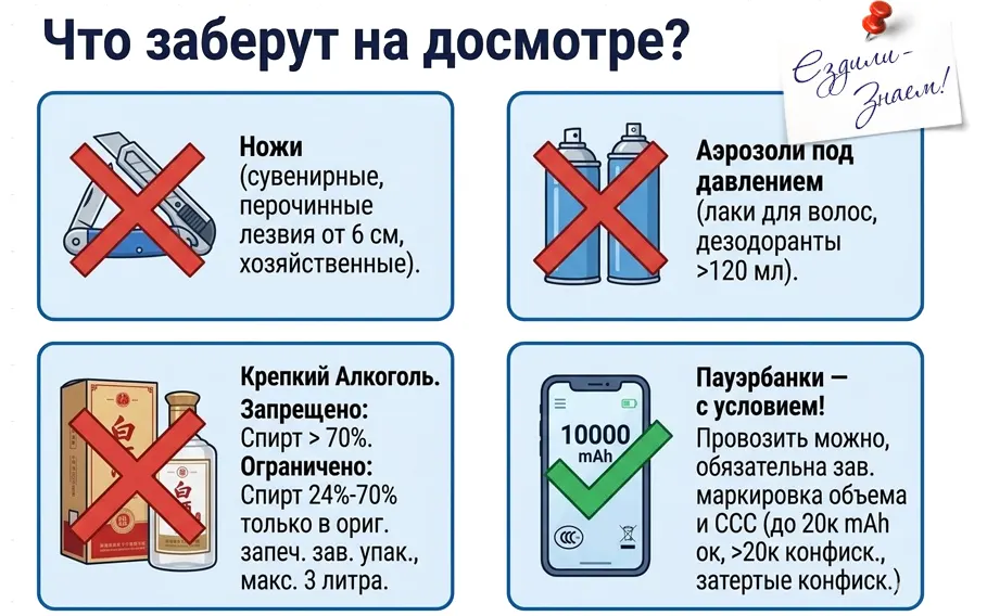Что нельзя брать с собой в поезд в Китае