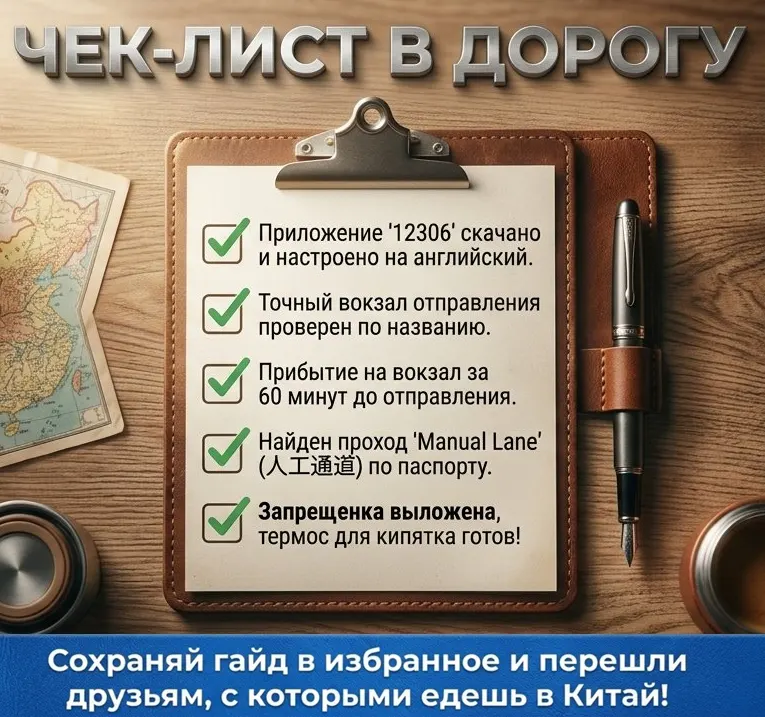 Чек-лист: Поезда в Китае