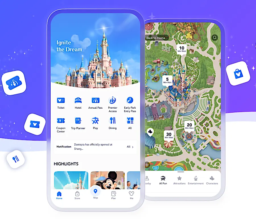 Официальное приложение Диснейленда в Шанхае (Shanghai Disney Resort App)